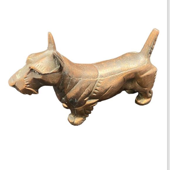 None Other - Dog Scottie vintage cast metal copper color estate sale find mid century 60’s